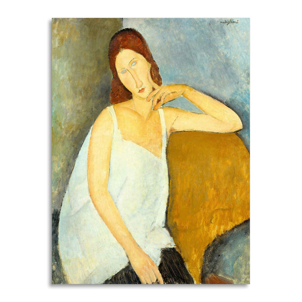 Quadro Stampa su Tela con Telaio in Legno Amedeo Modigliani - Portrait of Jeanne Hébuterne