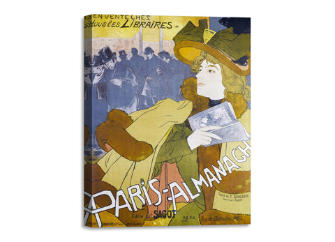 Quadro Stampa su Tela con Telaio in Legno Georges de Feure - Paris-Almanach