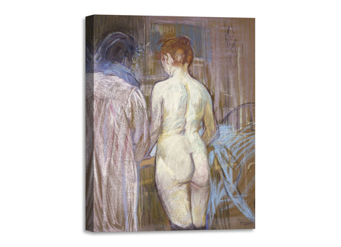 Quadro Stampa su Tela con Telaio in Legno Henri de Toulouse–Lautrec - Prostitutes