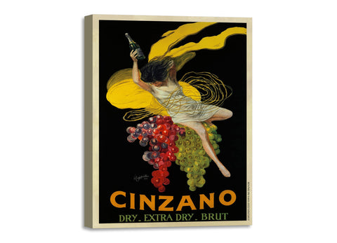 Quadro Stampa su Tela con Telaio in Legno Leonetto Cappiello - Cinzano