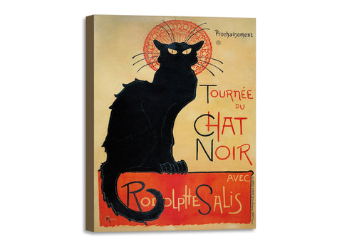 Quadro Stampa su Tela con Telaio in Legno Théophile Alexandre Steinlen - Tournée du Chat Noir