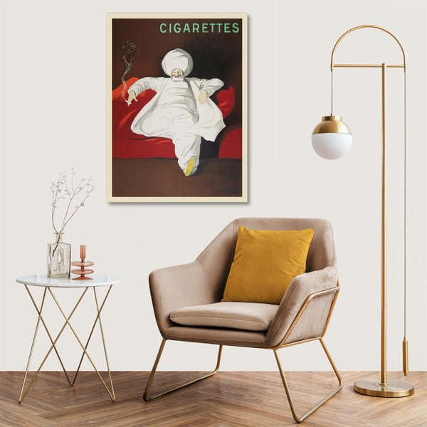 Quadro Stampa su Tela con Telaio in Legno Leonetto Cappiello - JOB Cigarettes