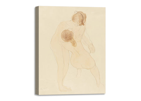 Quadro Stampa su Tela con Telaio in Legno Auguste Rodin - Naked woman