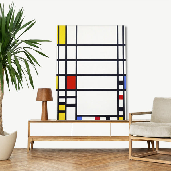 Quadro Stampa su Tela con Telaio in Legno Piet Mondrian - Trafalgar Square