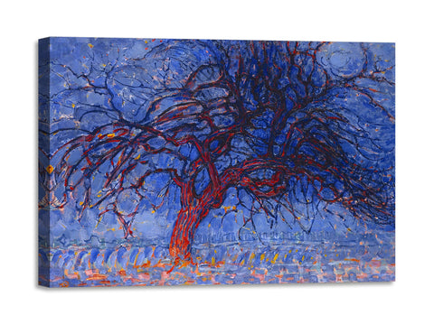 Quadro Stampa su Tela con Telaio in Legno Piet Mondrian - The Red Tree