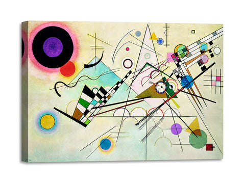 Quadro Stampa su Tela con Telaio in Legno Wassily Kandinsky - Composition VIII