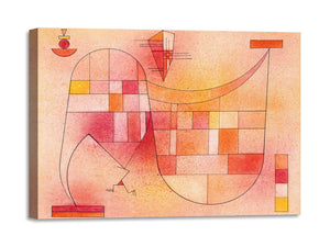 Quadro Stampa su Tela con Telaio in Legno Wassily Kandinsky - Yellow Pink