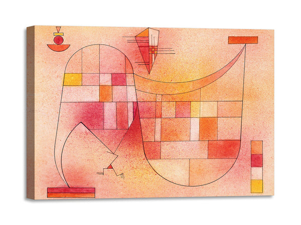 Quadro Stampa su Tela con Telaio in Legno Wassily Kandinsky - Yellow Pink