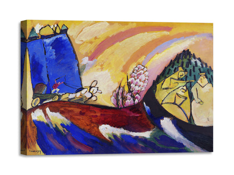 Quadro Stampa su Tela con Telaio in Legno Wassily Kandinsky - Painting with Troika