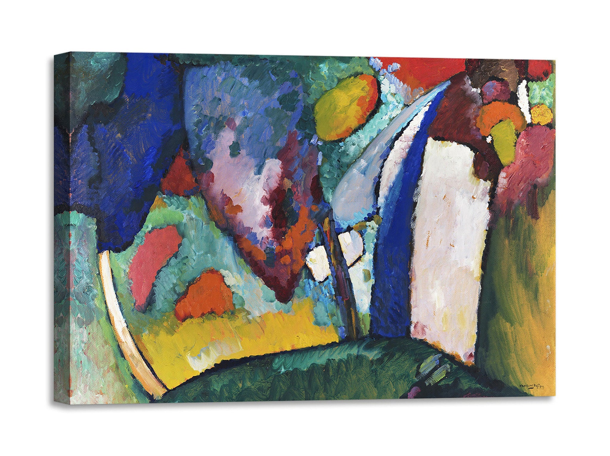 Quadro Stampa su Tela con Telaio in Legno Wassily Kandinsky - The Waterfall