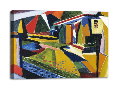 Quadro Stampa su Tela con Telaio in Legno Henry Lyman Sayen - Abstract Landscape