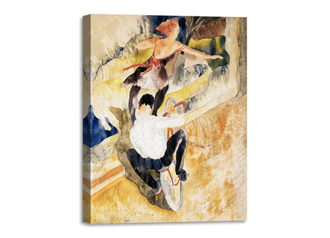 Quadro Stampa su Tela con Telaio in Legno Charles Demuth - Bicycle Acrobats