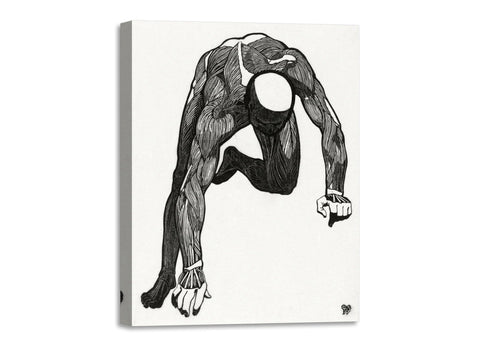 Quadro Stampa su Tela con Telaio in Legno Reijer Stolk - Anatomical study of a man’s neck, arm and leg muscles