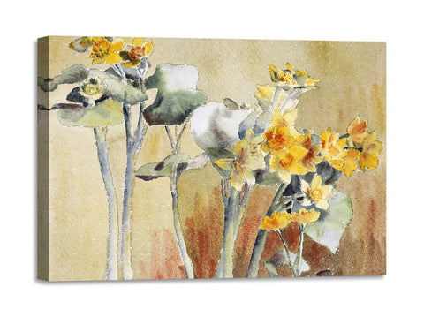 Quadro Stampa su Tela con Telaio in Legno Hannah Borger Overbeck - Orange Flower without Margin