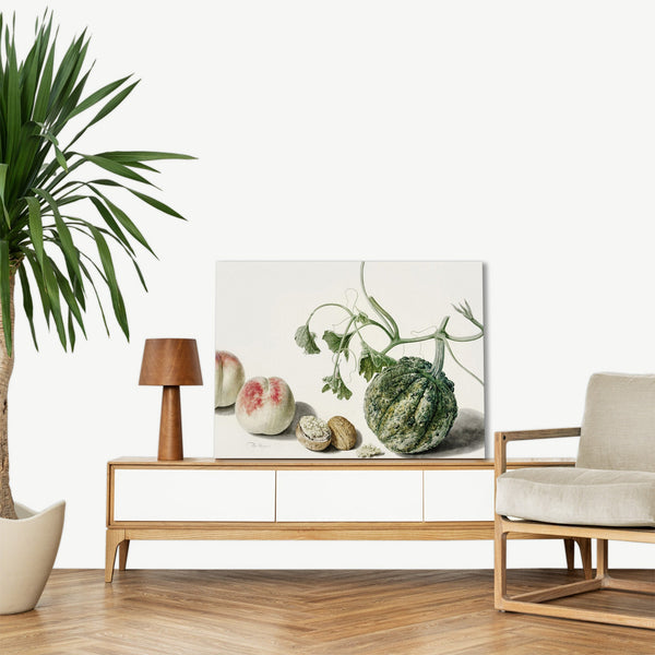 Quadro Stampa su Tela con Telaio in Legno Michiel van Huysum - Calabash and Fruits