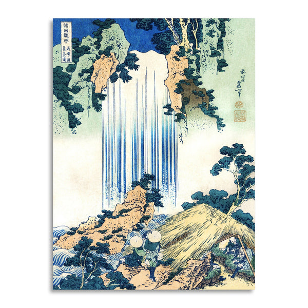 Quadro Stampa su Tela con Telaio in Legno Katsushika Hokusai - Yoro Waterfall in Mino Province