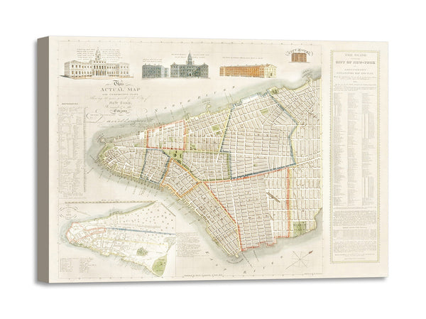 Quadro Stampa su Tela con Telaio in Legno David Longworth - The City of New York