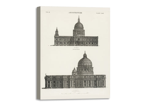 Quadro Stampa su Tela con Telaio in Legno Architecture: St. Paul and St. Peters