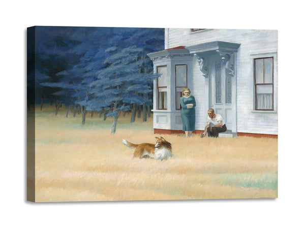 Quadro Stampa su Tela con Telaio in Legno Edward Hopper - Cape Cod Serata