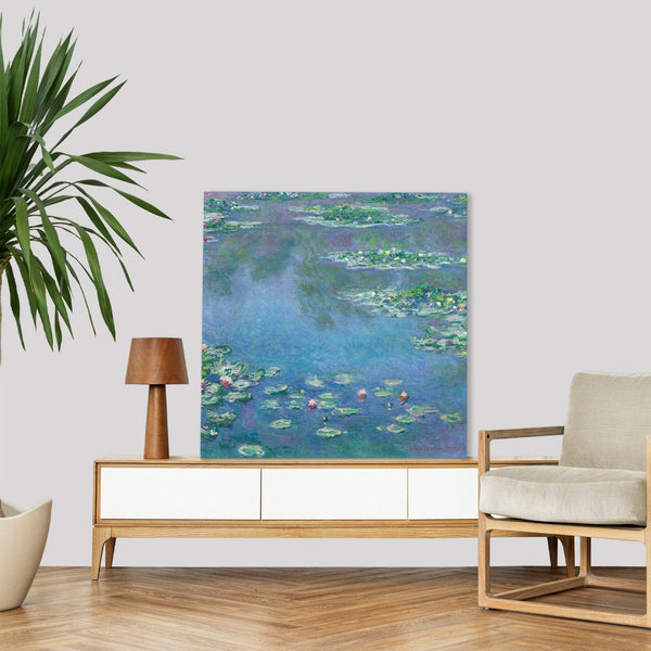 Quadro Stampa su Tela con Telaio in Legno Claude Monet - Water Lilies