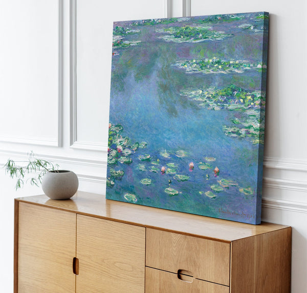 Quadro Stampa su Tela con Telaio in Legno Claude Monet - Water Lilies