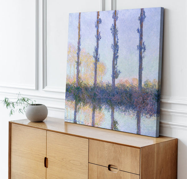 Quadro Stampa su Tela con Telaio in Legno Claude Monet - The Four Trees