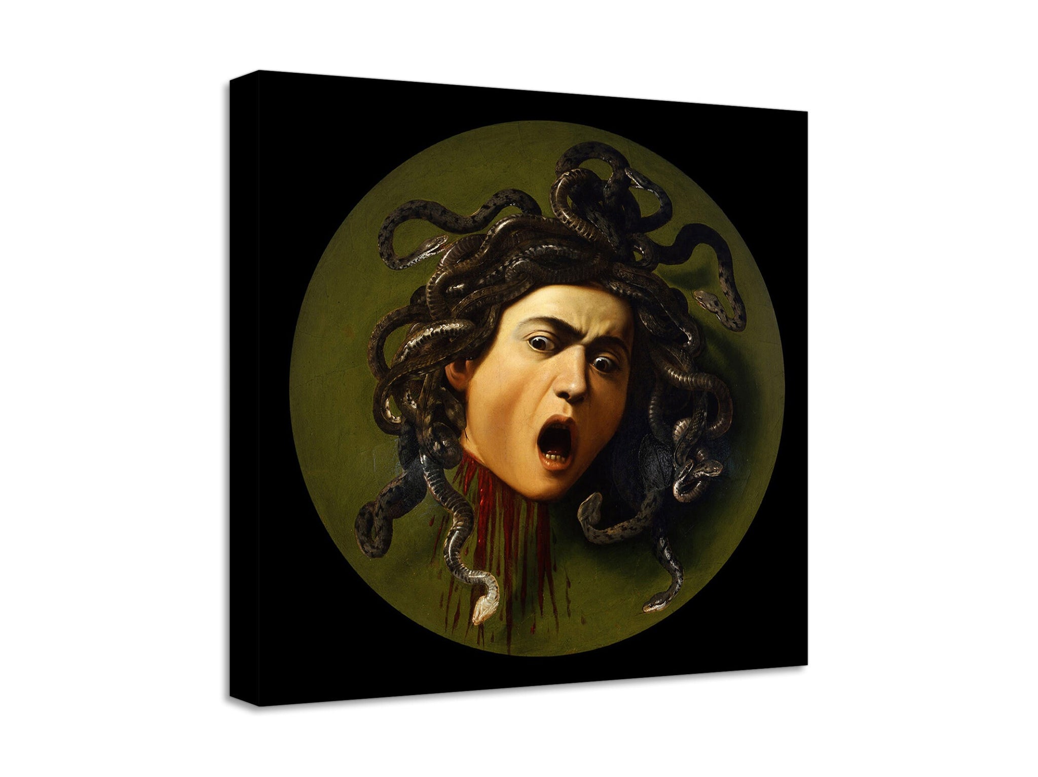 Quadro Stampa su Tela con Telaio in Legno Caravaggio - Medusa