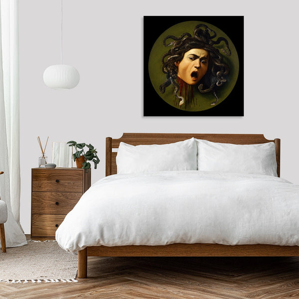 Quadro Stampa su Tela con Telaio in Legno Caravaggio - Medusa