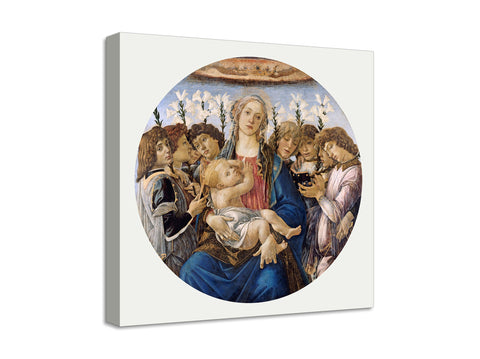 Quadro Stampa su Tela con Telaio in Legno Sandro Botticelli - Mary with the Child and Singing Angels