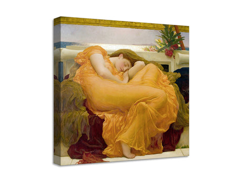 Quadro Stampa su Tela con Telaio in Legno Frederic Leighton - Flaming June