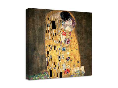 Quadro Stampa su Tela con Telaio in Legno Gustav Klimt - The Kiss