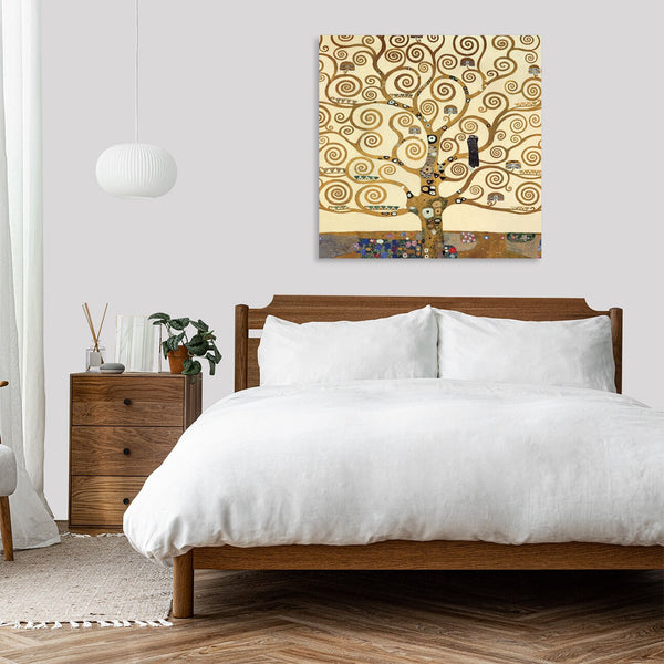 Quadro Stampa su Tela con Telaio in Legno Gustav Klimt - The Tree of Life