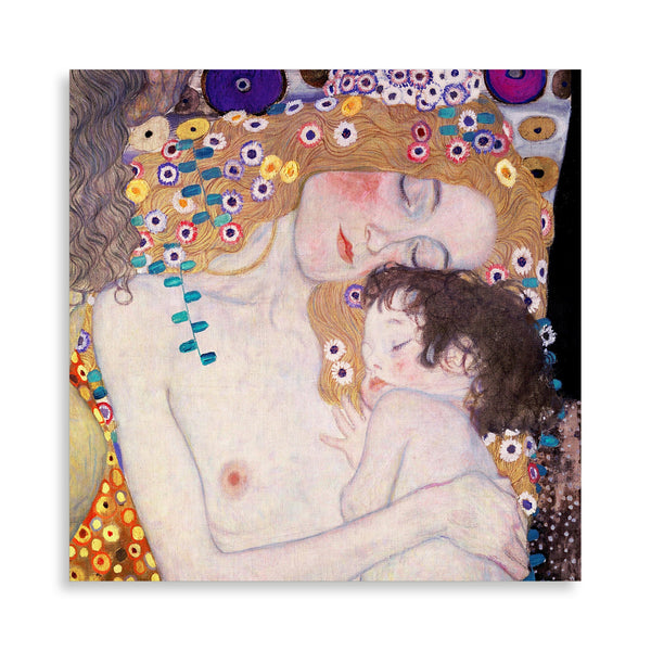 Quadro Stampa su Tela con Telaio in Legno Gustav Klimt - Le Tre età della donna