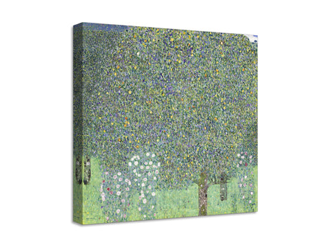 Quadro Stampa su Tela con Telaio in Legno Gustav Klimt - Roses under the Trees