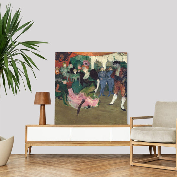 Quadro Stampa su Tela con Telaio in Legno Henri de Toulouse–Lautrec - Marcelle Lender Dancing