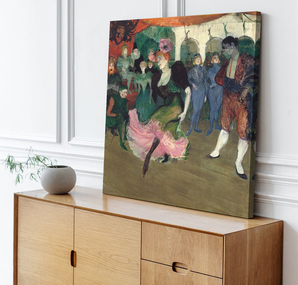 Quadro Stampa su Tela con Telaio in Legno Henri de Toulouse–Lautrec - Marcelle Lender Dancing