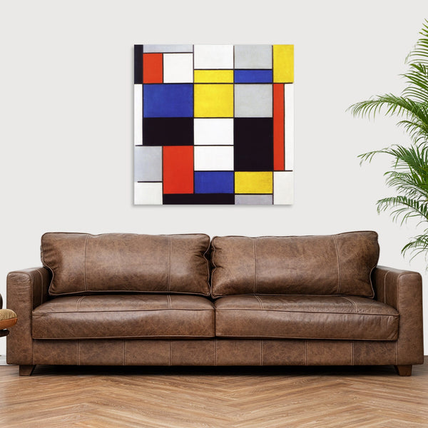 Quadro Stampa su Tela con Telaio in Legno Piet Mondrian - Composition A