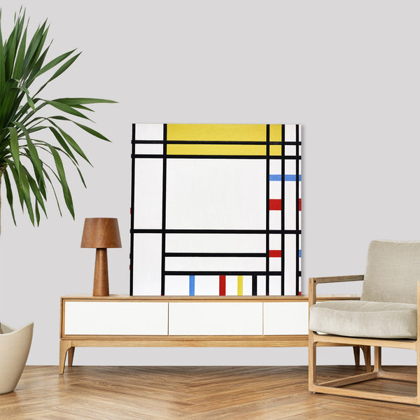 Quadro Stampa su Tela con Telaio in Legno Piet Mondrian - Place de la Concorde