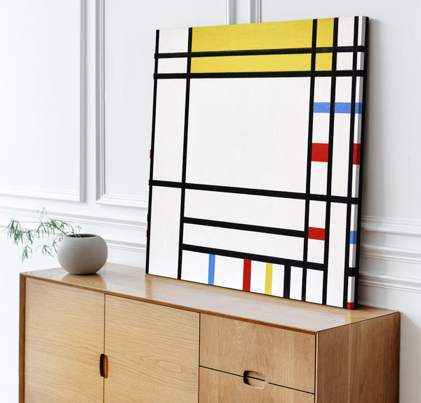 Quadro Stampa su Tela con Telaio in Legno Piet Mondrian - Place de la Concorde