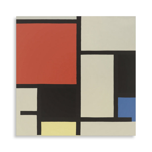 Quadro Stampa su Tela con Telaio in Legno Piet Mondrian - Composition