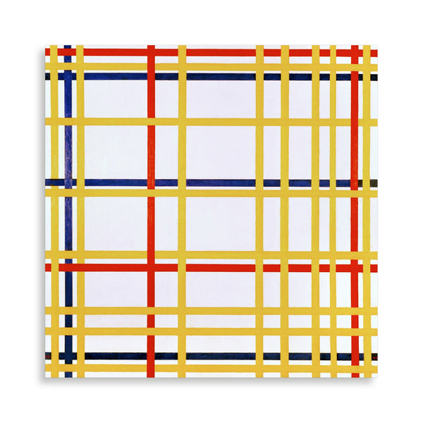 Quadro Stampa su Tela con Telaio in Legno Piet Mondrian - New York City I