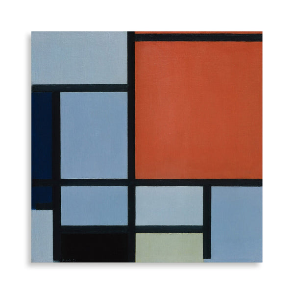 Quadro Stampa su Tela con Telaio in Legno Piet Mondrian - Composition