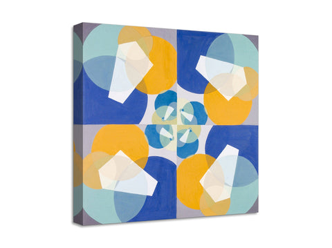 Quadro Stampa su Tela con Telaio in Legno Joseph Schillinger - Green Squares