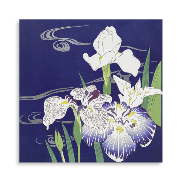 Quadro Stampa su Tela con Telaio in Legno Kogyo Tsukioka - Irises