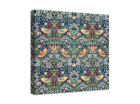 Quadro Stampa su Tela con Telaio in Legno William Morris - Strawberry Thief