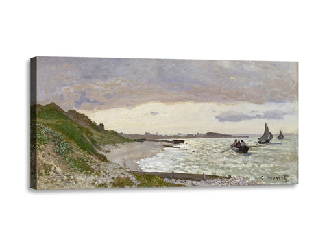 Quadro Stampa su Tela con Telaio in Legno Claude Monet - The Seashore at Sainte-Adresse