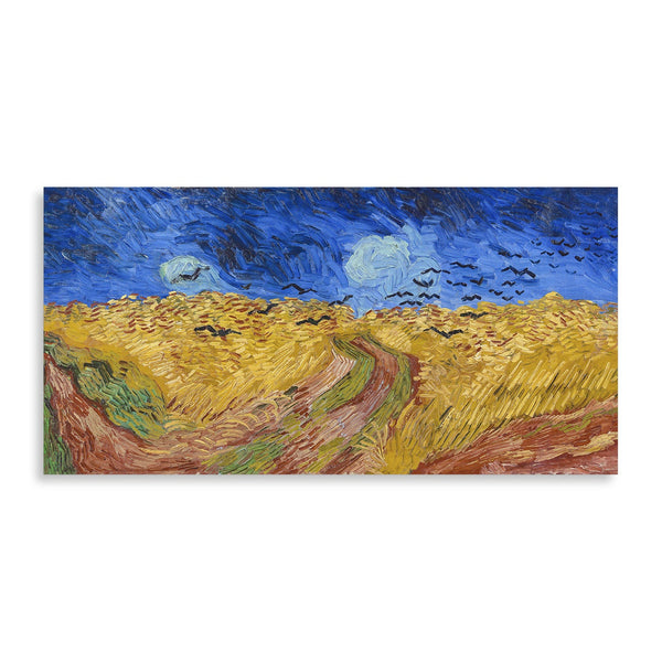 Quadro Stampa su Tela con Telaio in Legno Vincent van Gogh - Wheatfield with Crows