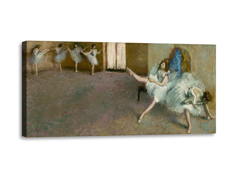 Quadro Stampa su Tela con Telaio in Legno Edgar Degas - Before the Ballet