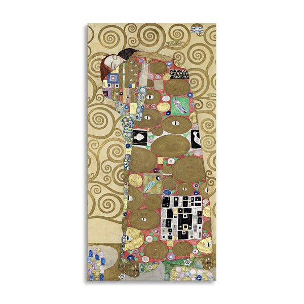 Quadro Stampa su Tela con Telaio in Legno Gustav Klimt - The Embrace