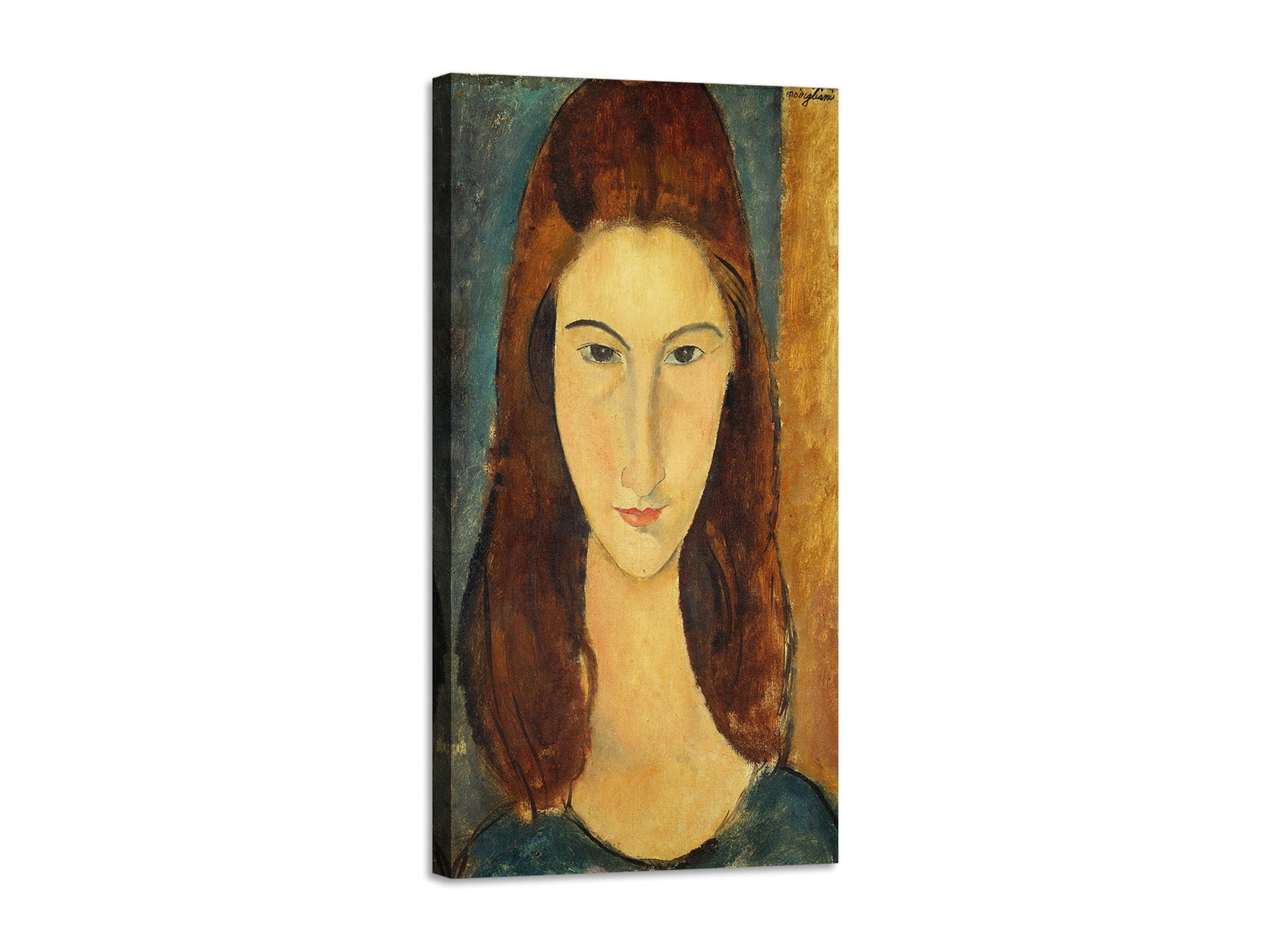 Quadro Stampa su Tela con Telaio in Legno Amedeo Modigliani - Portrait of Jeanne Hébuterne